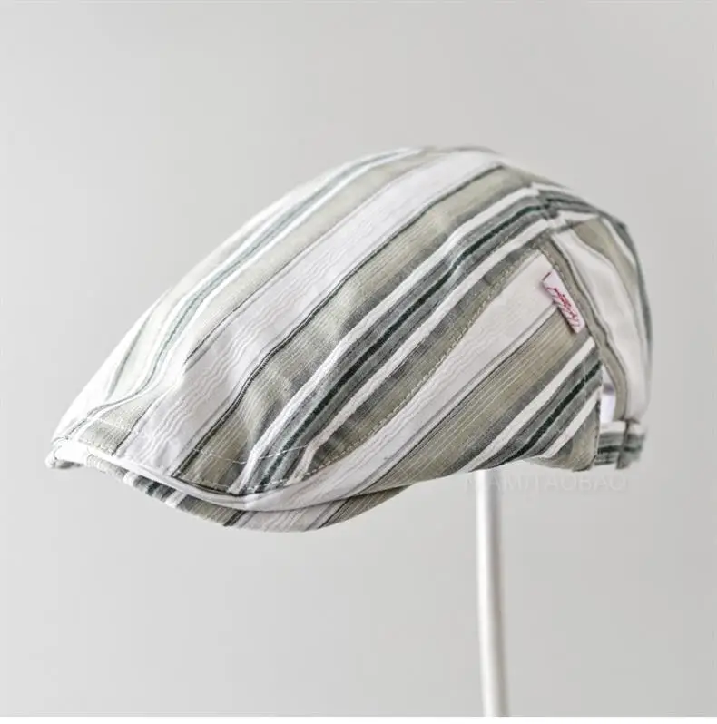 Men Women Striped Painter's Cap All Match Casual — feature 16