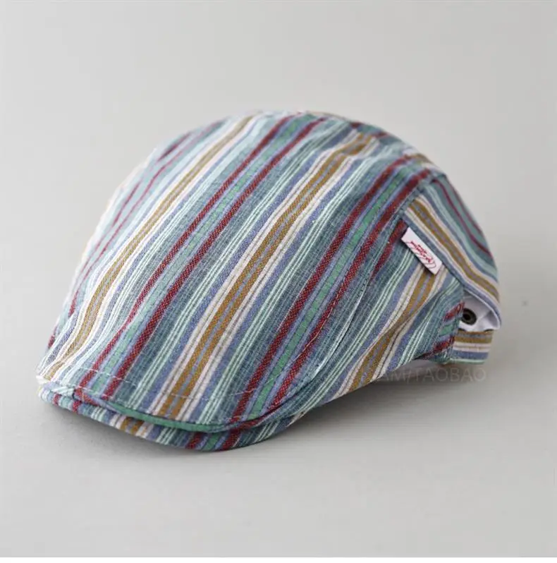 Men Women Striped Painter's Cap All Match Casual — feature 2