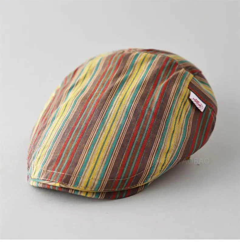Men Women Striped Painter's Cap All Match Casual — feature 6