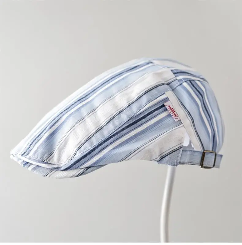 Men Women Striped Painter's Cap All Match Casual — feature 8