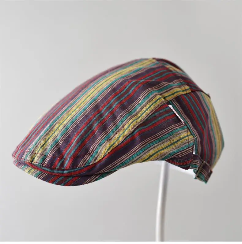 Men Women Striped Painter's Cap All Match Casual — feature 9