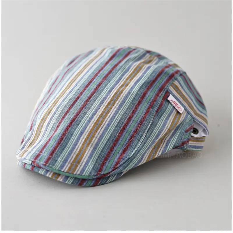 Men Women Striped Painter's Cap All Match Casual - Image 2