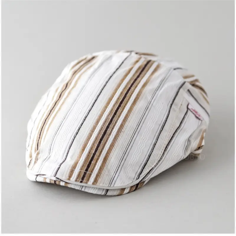 Men Women Striped Painter's Cap All Match Casual - Image 3