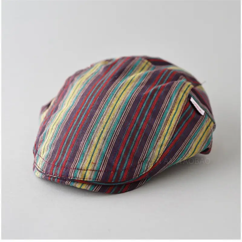 Men Women Striped Painter's Cap All Match Casual - Image 4