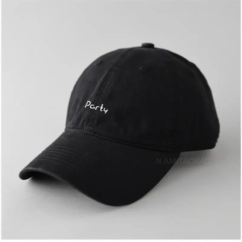 Black Embroidered Baseball Cap for Men Women Casual Sunshade