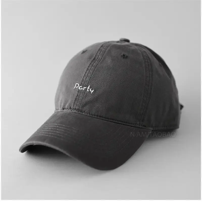 Black Embroidered Baseball Cap for Men Women Casual Sunshade