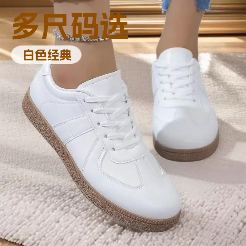 Cross-Border New Style Lace-Up White Sneakers, Soft-Soled Running Shoes, Versatile Non-Slip Casual High-Heeled Shoes, Soft Leather Forrest Gump Shoes - Image 4