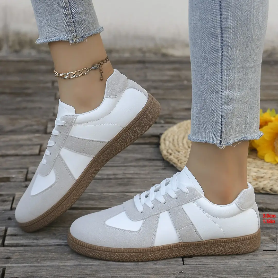 Cross-Border New Style Lace-Up White Sneakers, Soft-Soled Running Shoes, Versatile Non-Slip Casual High-Heeled Shoes, Soft Leather Forrest Gump Shoes - Image 5