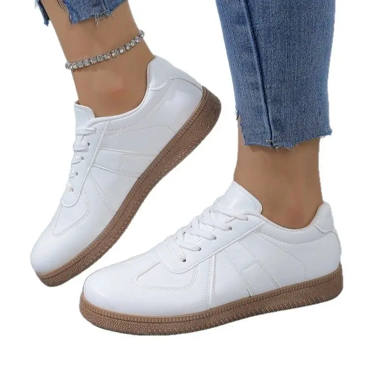 Cross-Border New Style Lace-Up White Sneakers, Soft-Soled Running Shoes, Versatile Non-Slip Casual High-Heeled Shoes, Soft Leather Forrest Gump Shoes - Image 6
