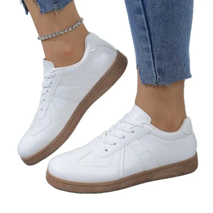 Cross-Border New Style Lace-Up White Sneakers, Soft-Soled Running Shoes, Versatile Non-Slip Casual High-Heeled Shoes, Soft Leather Forrest Gump Shoes - Image 7