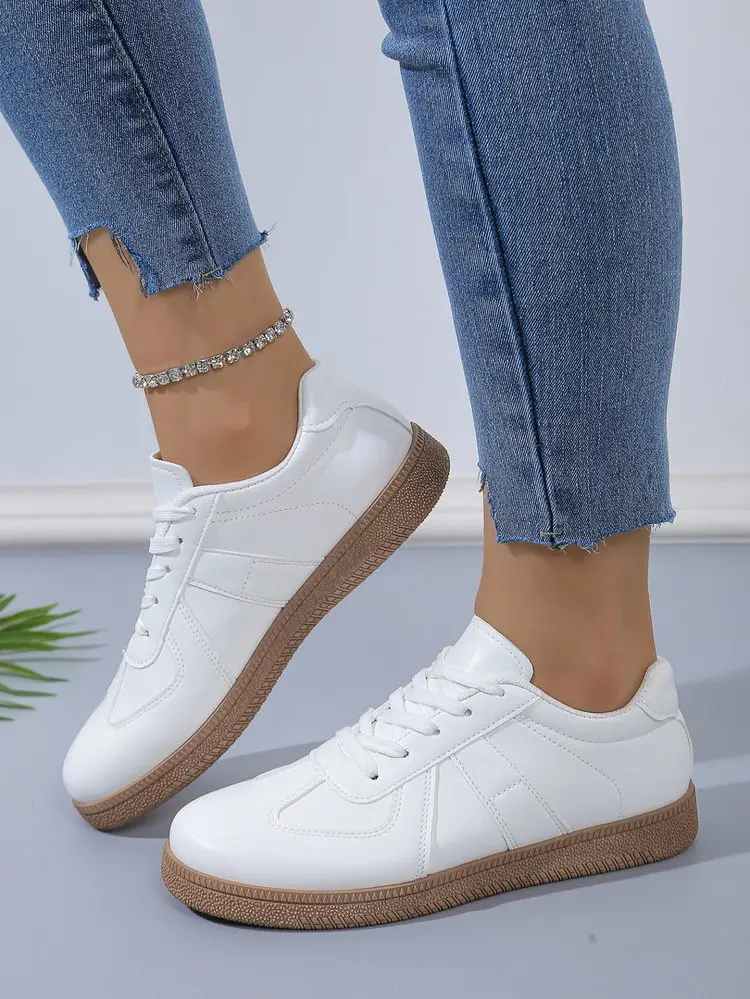 Cross-Border New Style Lace-Up White Sneakers, Soft-Soled Running Shoes, Versatile Non-Slip Casual High-Heeled Shoes, Soft Leather Forrest Gump Shoes — feature 10
