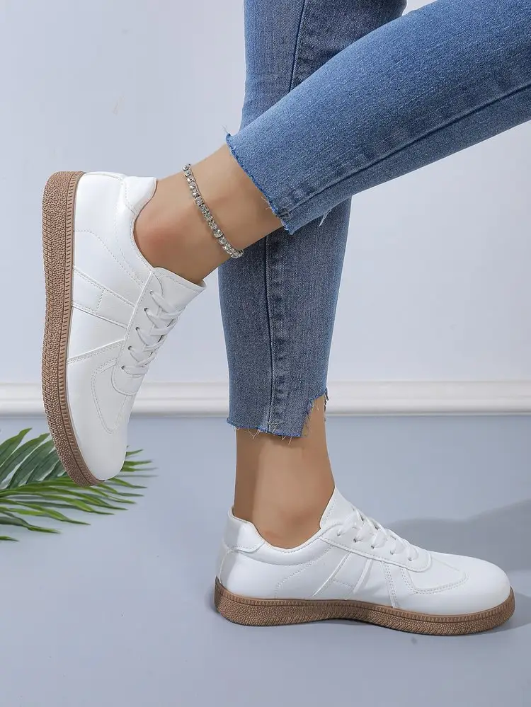 Cross-Border New Style Lace-Up White Sneakers, Soft-Soled Running Shoes, Versatile Non-Slip Casual High-Heeled Shoes, Soft Leather Forrest Gump Shoes — feature 11