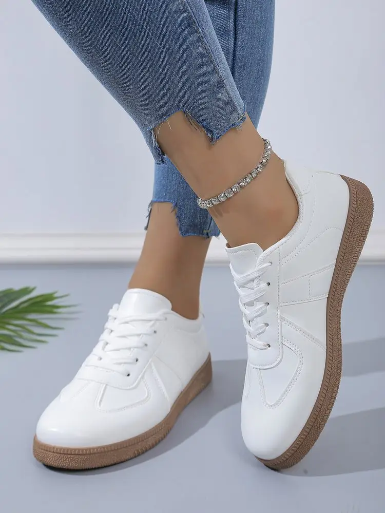 Cross-Border New Style Lace-Up White Sneakers, Soft-Soled Running Shoes, Versatile Non-Slip Casual High-Heeled Shoes, Soft Leather Forrest Gump Shoes — feature 13