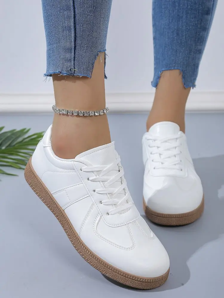 Cross-Border New Style Lace-Up White Sneakers, Soft-Soled Running Shoes, Versatile Non-Slip Casual High-Heeled Shoes, Soft Leather Forrest Gump Shoes — feature 18