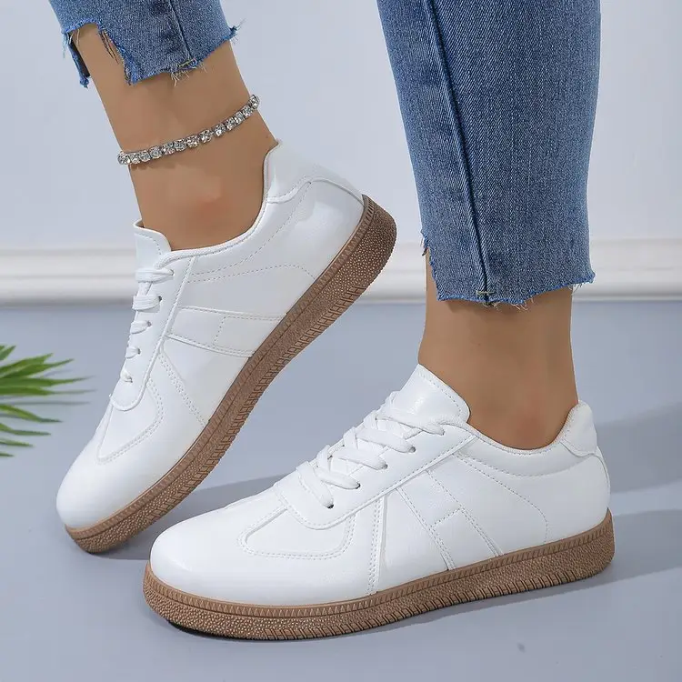 Cross-Border New Style Lace-Up White Sneakers, Soft-Soled Running Shoes, Versatile Non-Slip Casual High-Heeled Shoes, Soft Leather Forrest Gump Shoes — feature 7