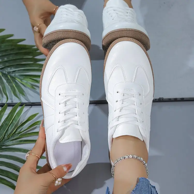 Cross-Border New Style Lace-Up White Sneakers, Soft-Soled Running Shoes, Versatile Non-Slip Casual High-Heeled Shoes, Soft Leather Forrest Gump Shoes — feature 9