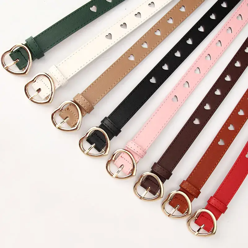 White Heart Hollow Belt for Women All Match