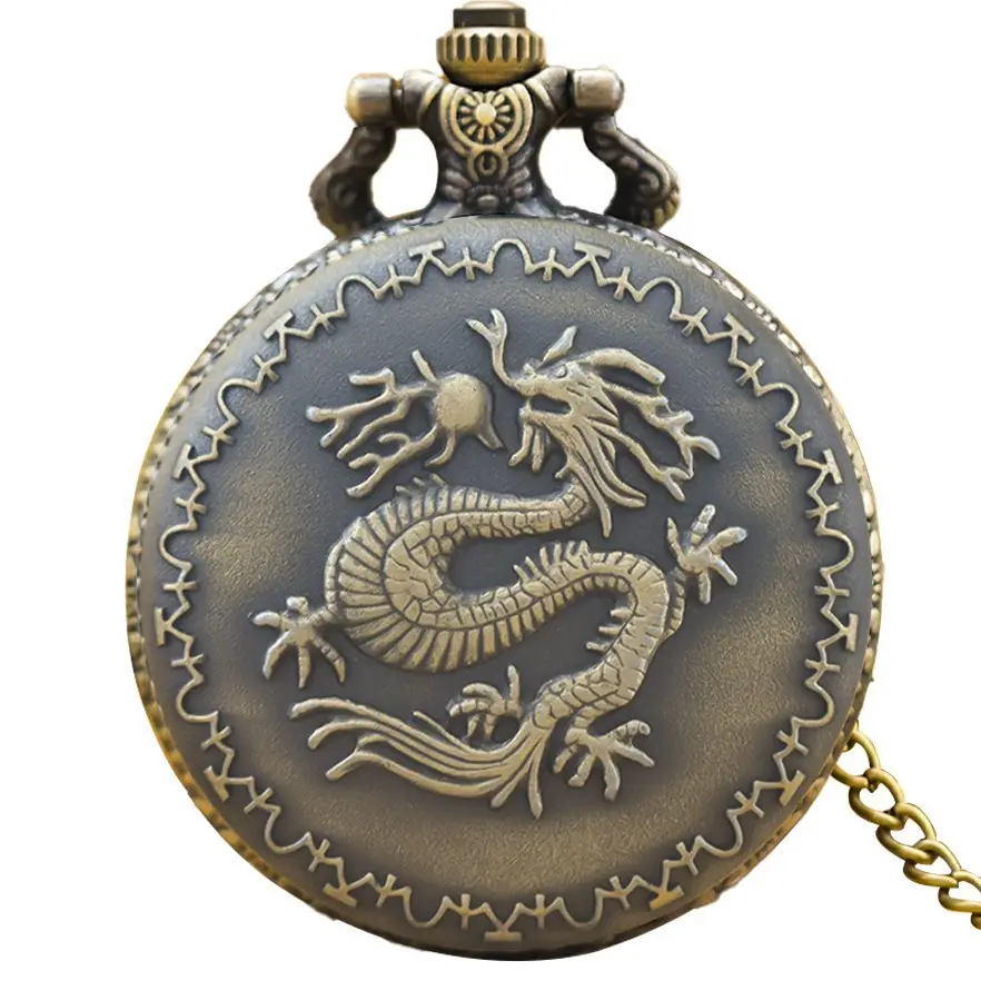 Vintage Dragon Snake Hook Quartz Pocket Watch for Men Women - Image 3