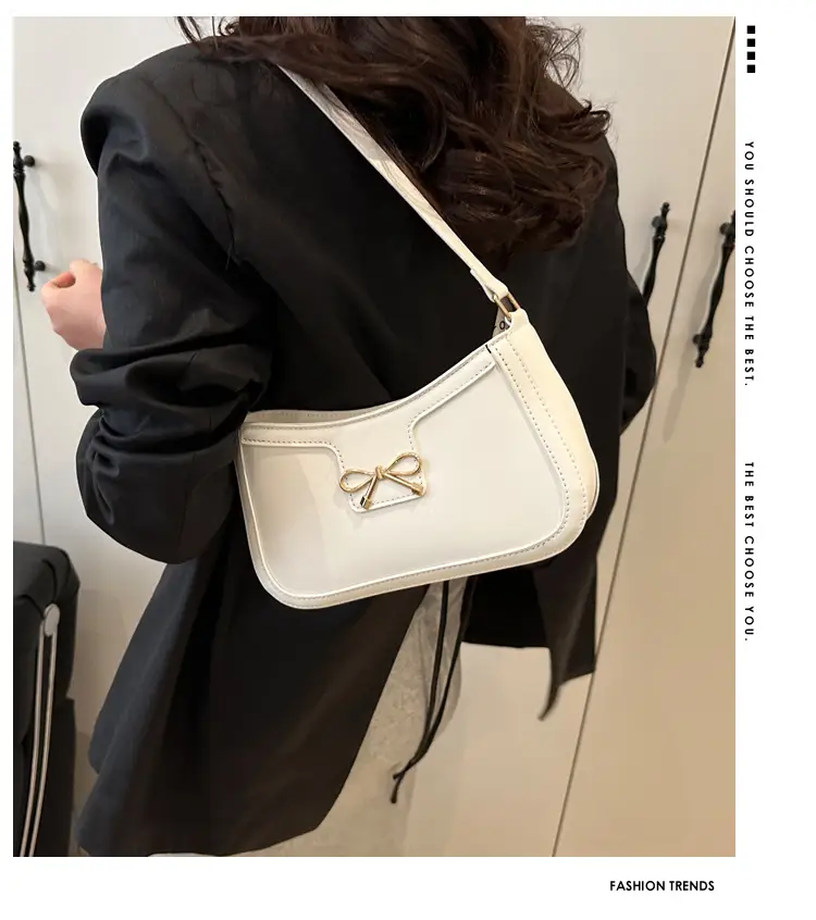 Women's Tan Bow Shoulder Bag 2025 New Style — feature 1