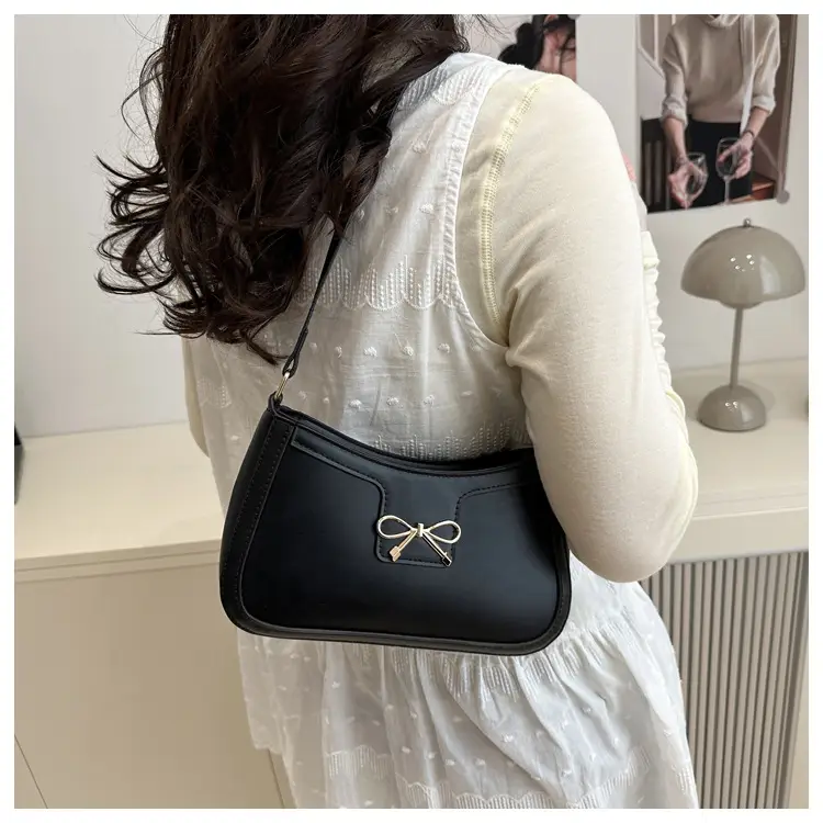 Women's Tan Bow Shoulder Bag 2025 New Style — feature 10
