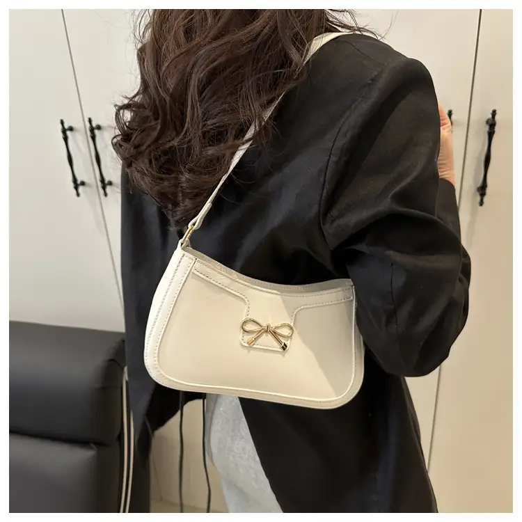 Women's Tan Bow Shoulder Bag 2025 New Style — feature 13