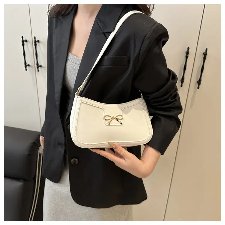 Women's Tan Bow Shoulder Bag 2025 New Style — feature 14