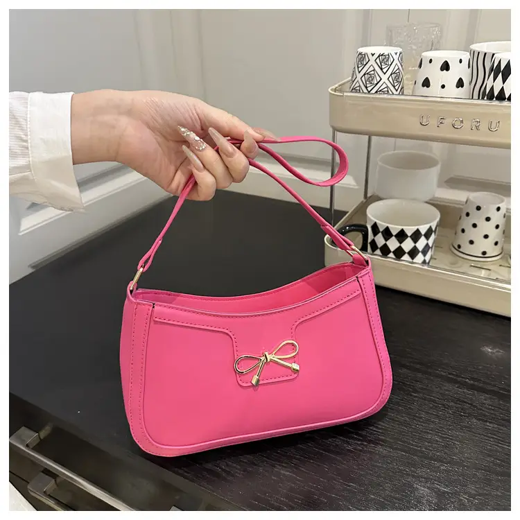 Women's Tan Bow Shoulder Bag 2025 New Style — feature 21
