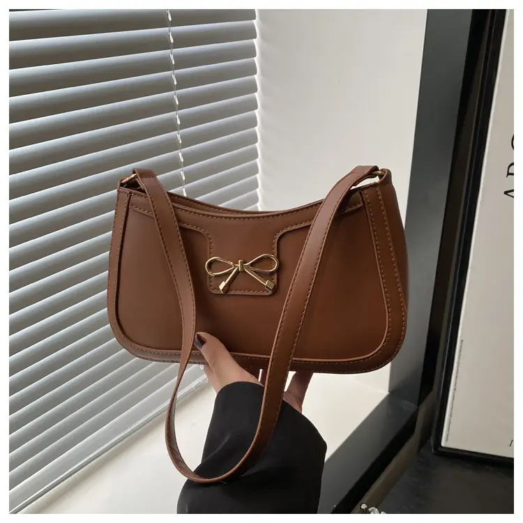 Women's Tan Bow Shoulder Bag 2025 New Style — feature 28