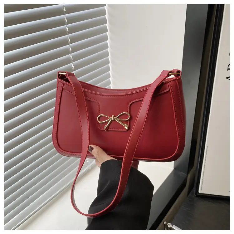 Women's Tan Bow Shoulder Bag 2025 New Style — feature 33