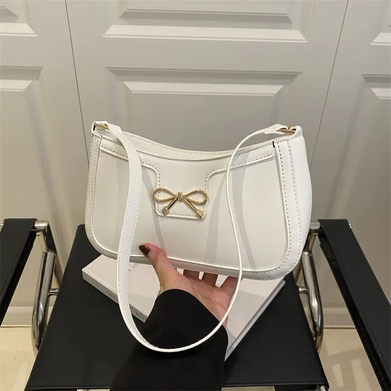 Women's Tan Bow Shoulder Bag 2025 New Style - Image 2