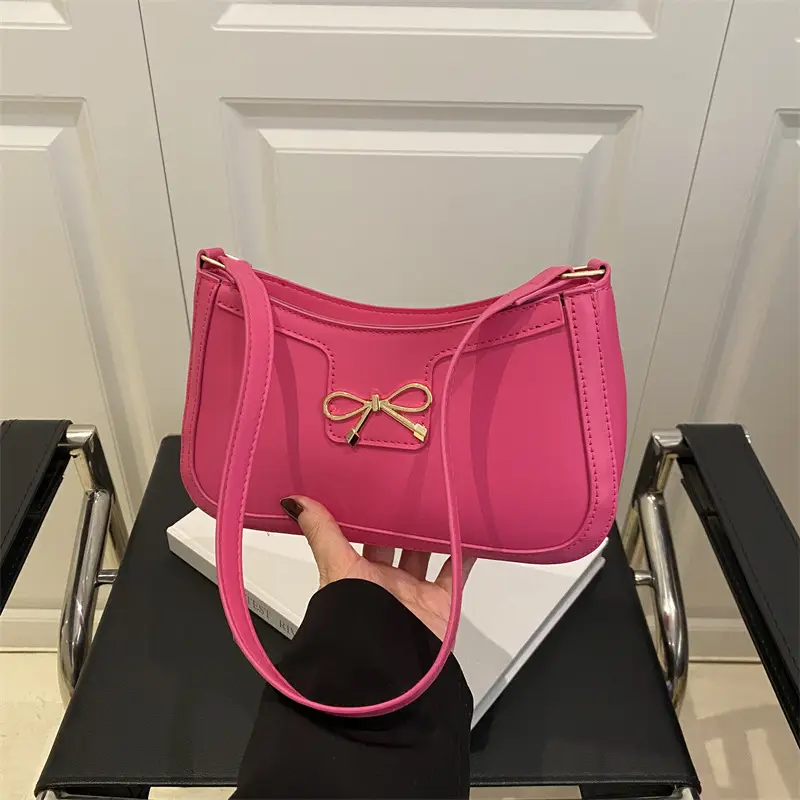 Women's Tan Bow Shoulder Bag 2025 New Style - Image 6