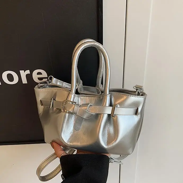 Korean Style Beige Leather Bucket Bag 2025 - Image 8