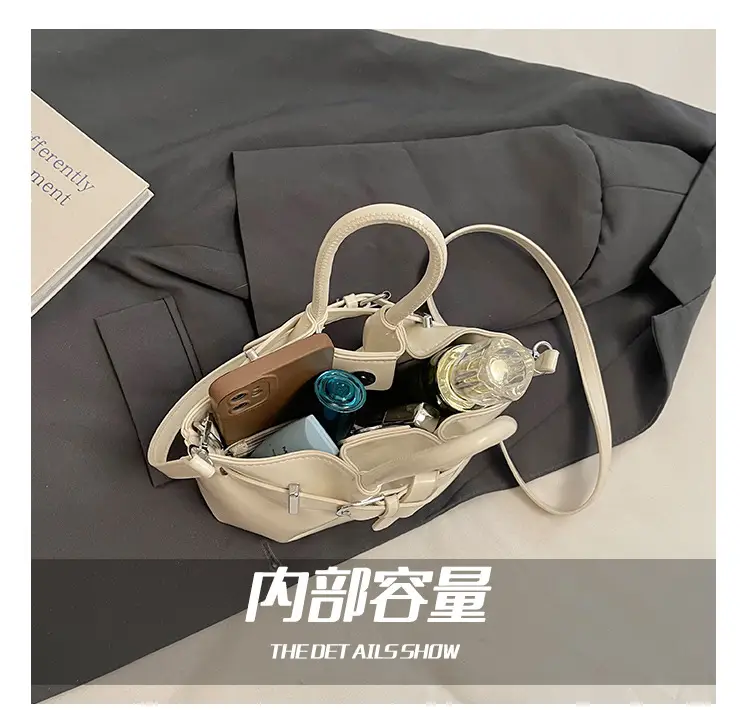 Korean Style Beige Leather Bucket Bag 2025 — feature 4