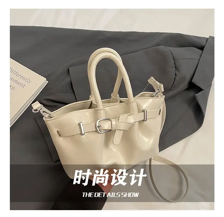 Korean Style Beige Leather Bucket Bag 2025 — feature 7