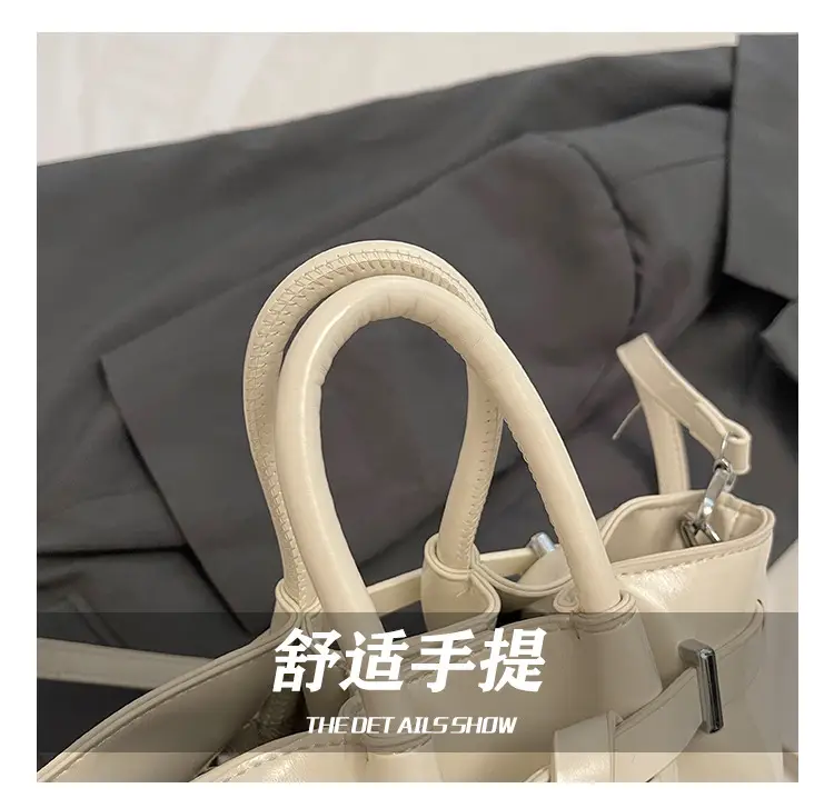 Korean Style Beige Leather Bucket Bag 2025 — feature 8