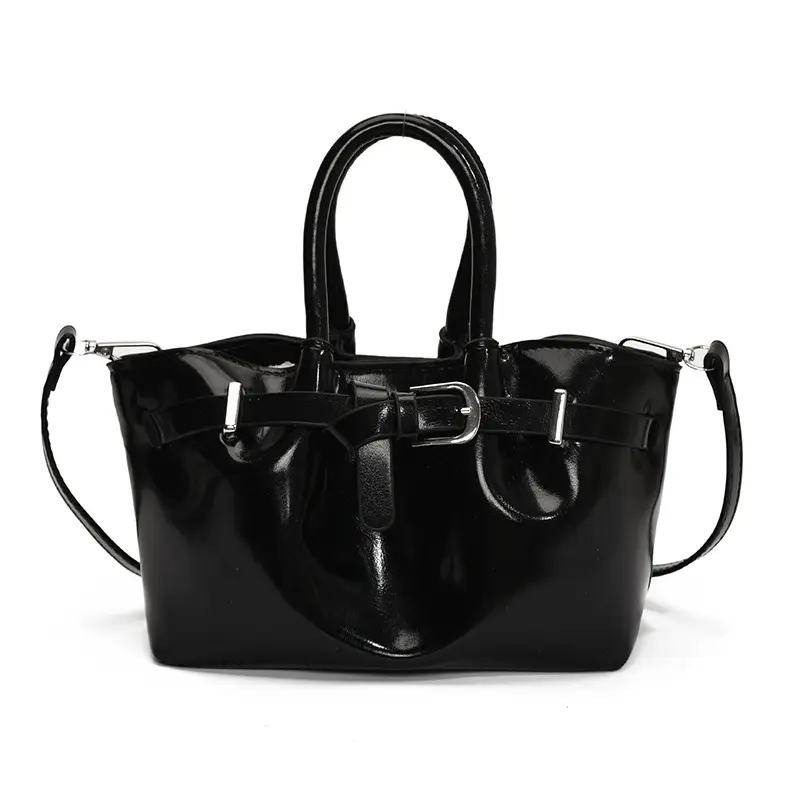 Korean Style Beige Leather Bucket Bag 2025 - Image 4
