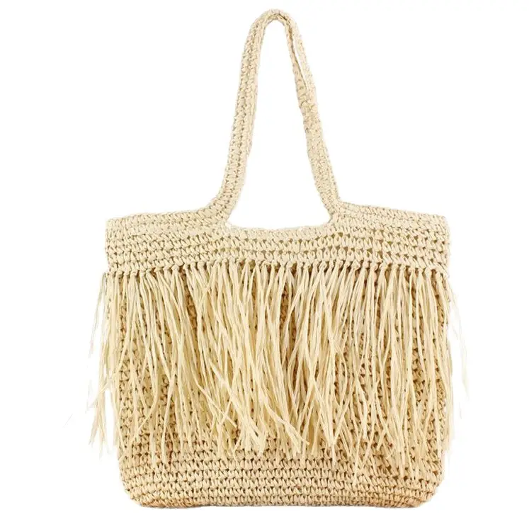 INS New South Korea Chic Tassel Handmade Woven Bag Large Capacity - Image 6