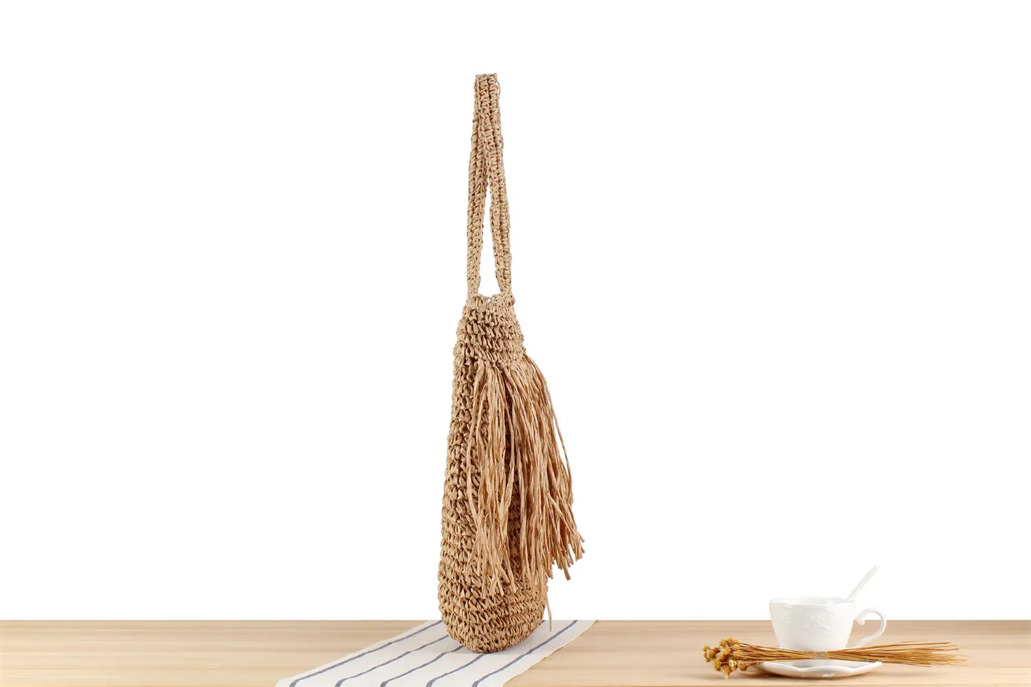 INS New South Korea Chic Tassel Handmade Woven Bag Large Capacity — feature 2