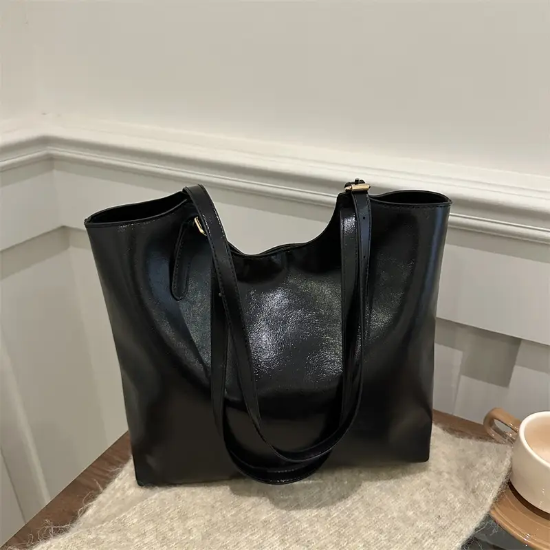 Vintage Wax Leather Tote Bag Women All Match Large Capacity — feature 14