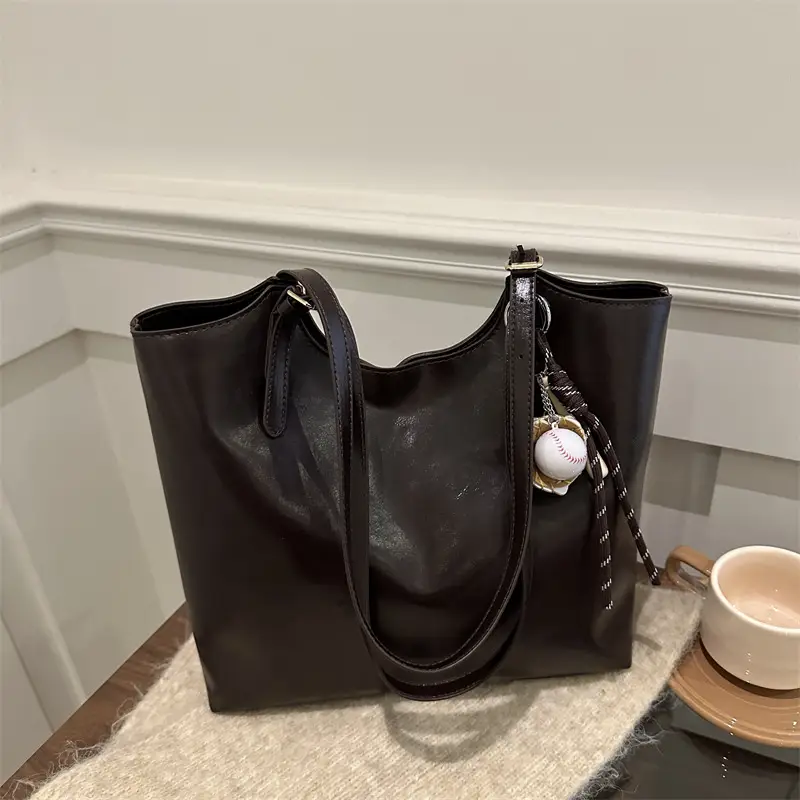 Vintage Wax Leather Tote Bag Women All Match Large Capacity — feature 15
