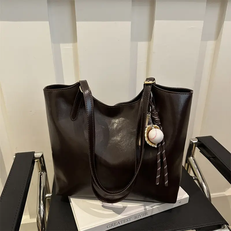 Vintage Wax Leather Tote Bag Women All Match Large Capacity — feature 19