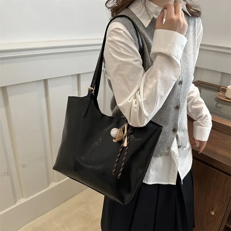 Vintage Wax Leather Tote Bag Women All Match Large Capacity — feature 25