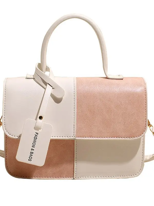 Women's 2-Piece Suede Crossbody Bag White Pink Blue
