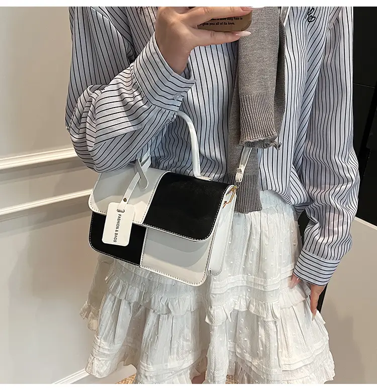 Women's 2-Piece Suede Crossbody Bag White Pink Blue — feature 16