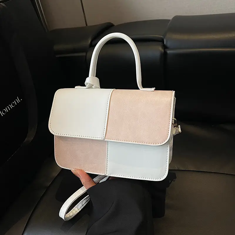 Women's 2-Piece Suede Crossbody Bag White Pink Blue