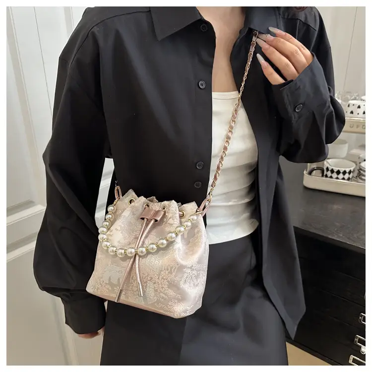 Women Pearl Bucket Bag Summer 2025 Embroidered — feature 12