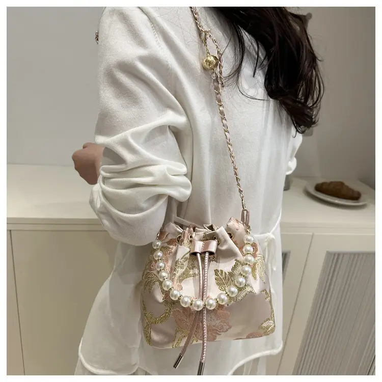 Women Pearl Bucket Bag Summer 2025 Embroidered — feature 15
