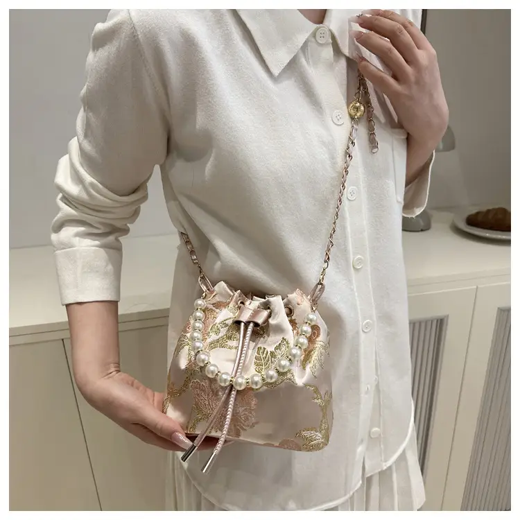 Women Pearl Bucket Bag Summer 2025 Embroidered — feature 16