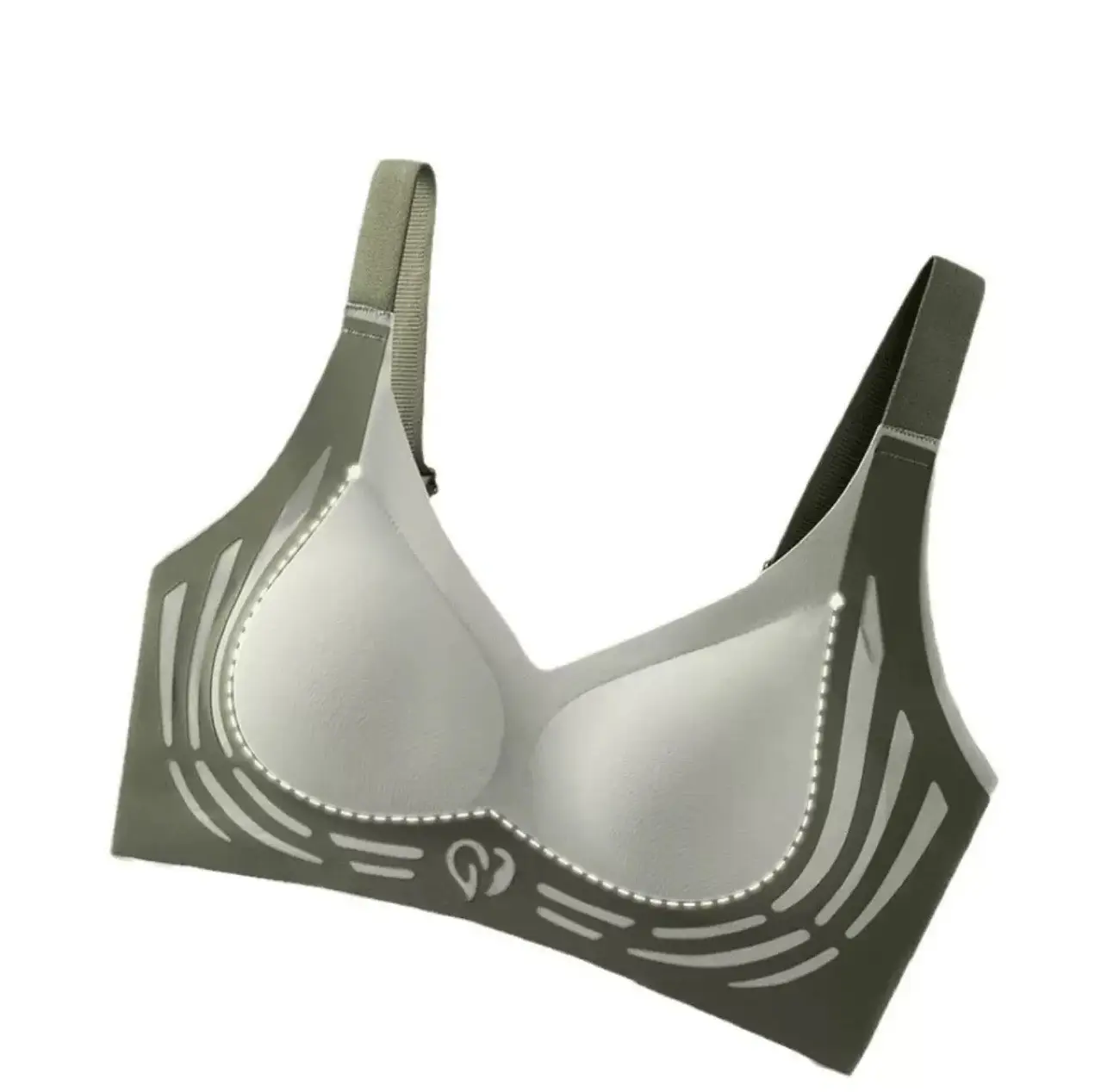 Women's Push-Up Bra Black Beige Anti-Sagging Sports Support - Image 8