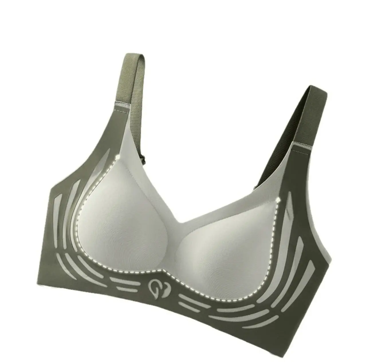 Women's Push-Up Bra Black Beige Anti-Sagging Sports Support - Image 2